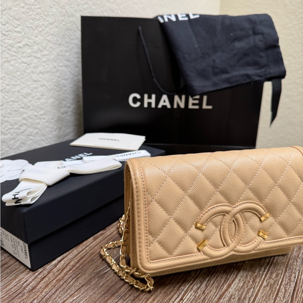 Tan Quilted Leather Bag